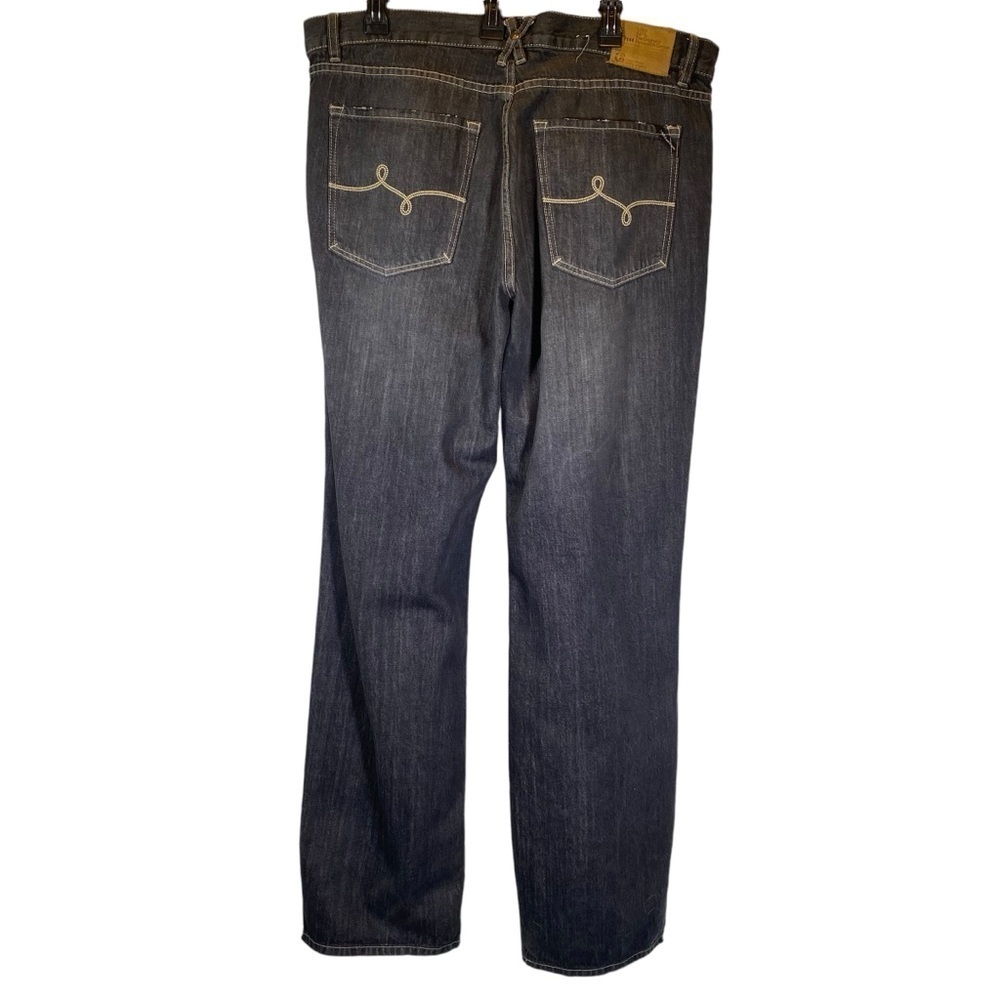 LRG  Men 38 Black Washed Denim Grass Roots Classic Straight Loose distress 39x34